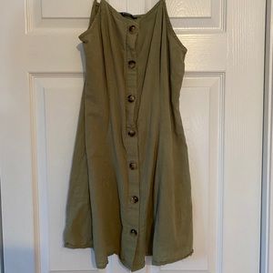 Green paper bag dress